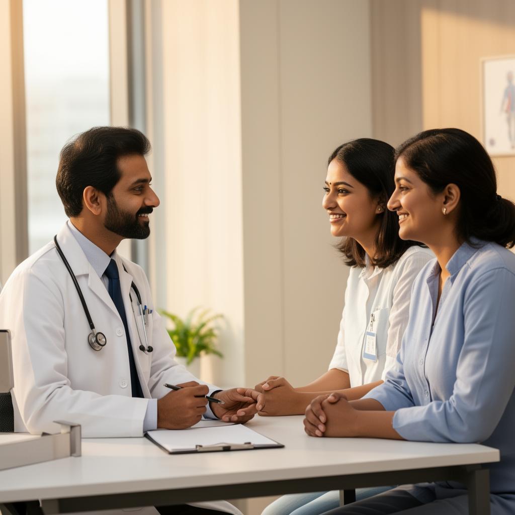 Indian doctor consulting patient