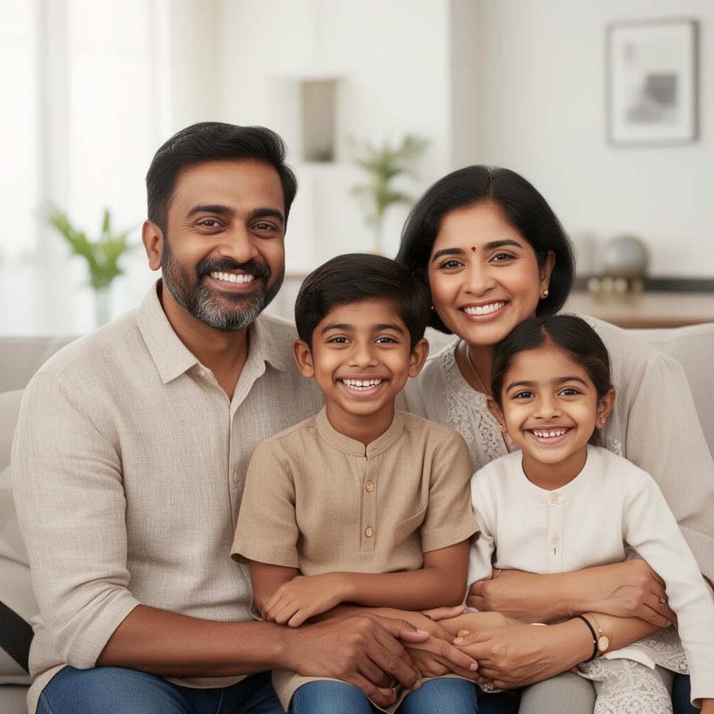 Happy Indian family